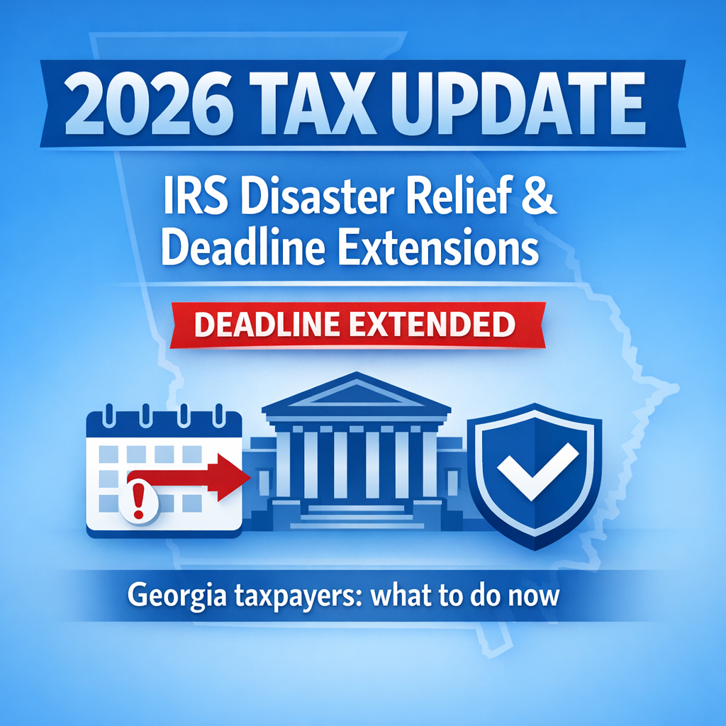 2026 Tax Update: 2026 IRS Disaster Relief & Tax Deadline Extensions — What Georgia Taxpayers Should Do Now