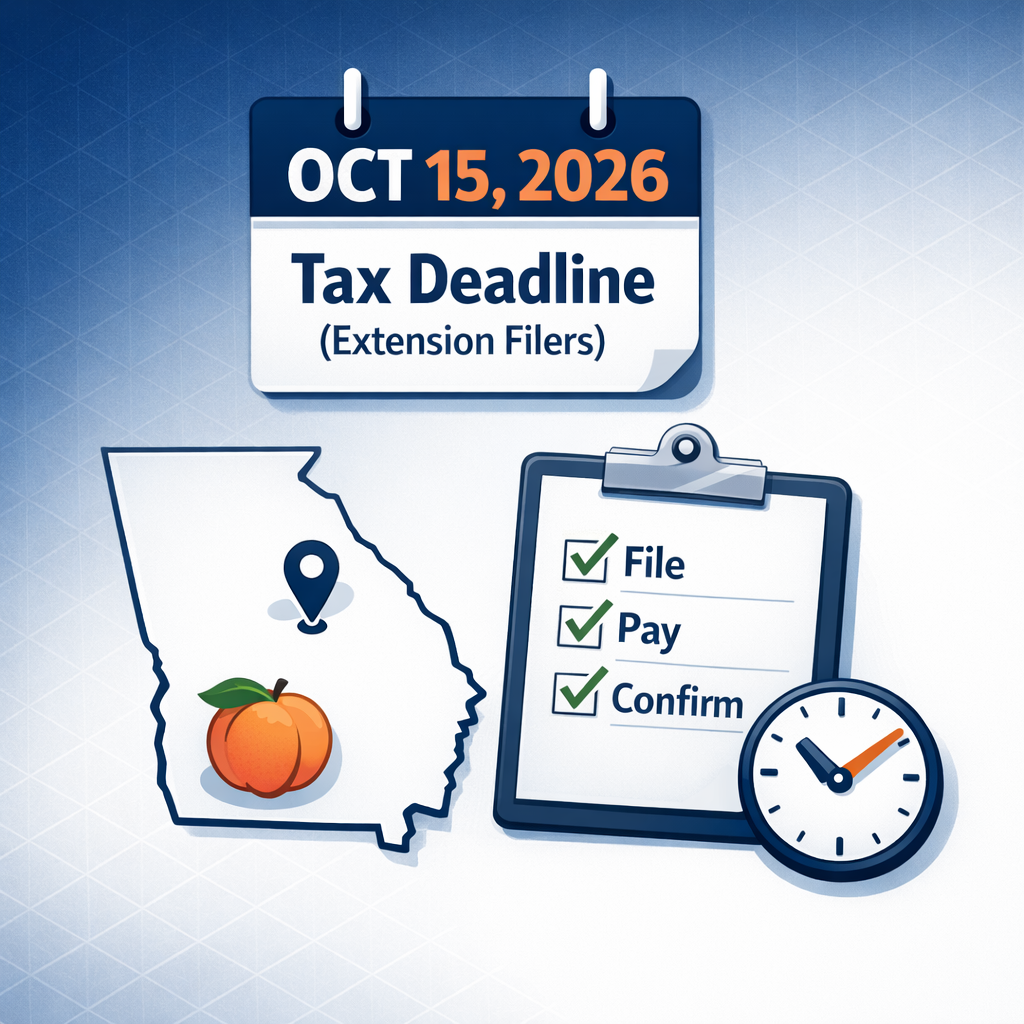 October 15, 2026 Tax Deadline (Extension Filers): What Georgia Taxpayers Should Do This Week