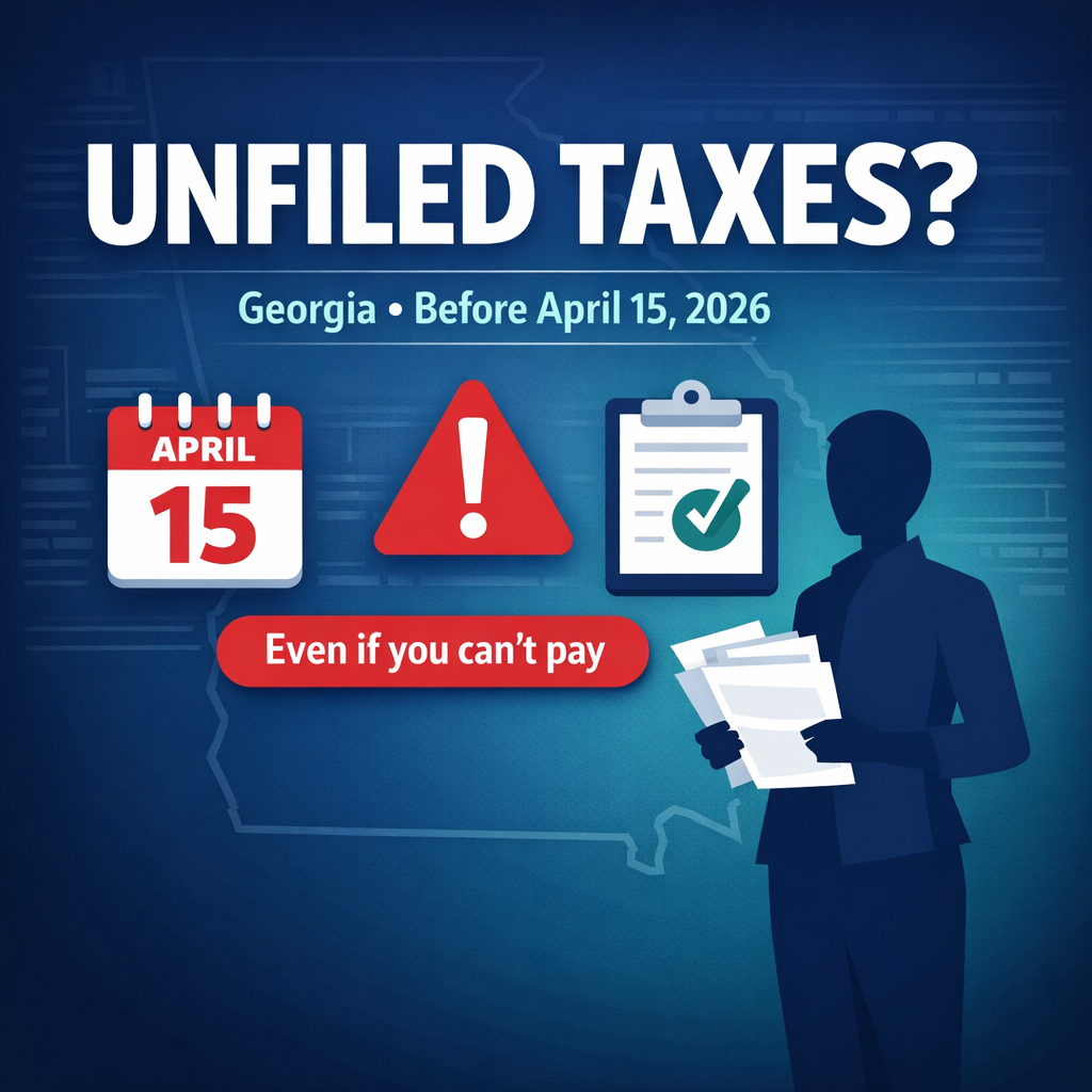 Unfiled Taxes Before April 15, 2026? What Georgia Taxpayers Should Do Right Now (Even If You Can’t Pay)